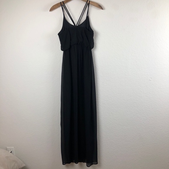 ASTR Maxi Black Dress With Front Slits XS NWT - Picture 7 of 8